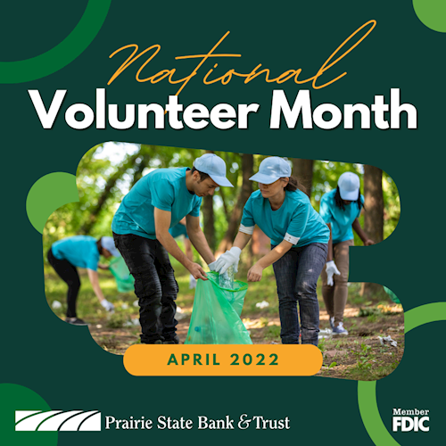 This April is National Volunteer Month Prairie State Bank